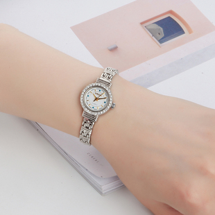 海达手表时尚复古经典水钻圆形时尚女机械表发条情怀女表库存全新