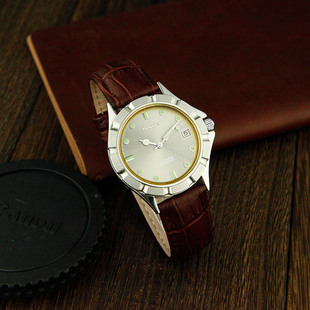 海达全自动机械男表夜光金色简约机械白盘款式库存全新