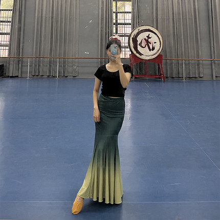 傣族舞蹈服傣族孔雀舞儿艺考表演服装舞蹈练习童女演出服练功舞裙