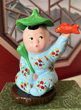 【年年有余】天津泥人张彩塑纯手工彩绘民间特色礼品童趣摆件