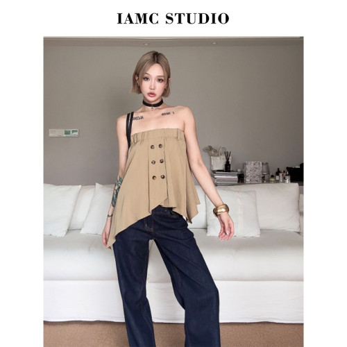 IAMCPLUS 2026SS 卡其抹胸上衣