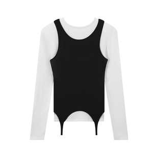 上衣两件套 黑白撞色加绒修身 IAMCPLUS 2025AW