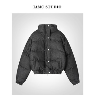 常规立领宽松深灰色拉链 棉服外套通勤长袖 IAMCPLUS 2025AW