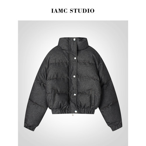 IAMCPLUS 2025AW 棉服外套通勤长袖常规立领宽松深灰色拉链