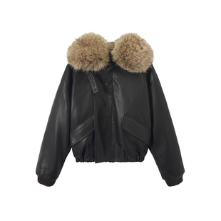 IAMCPLUS 复古廓形可拆卸毛领皮衣棉服 2025AW