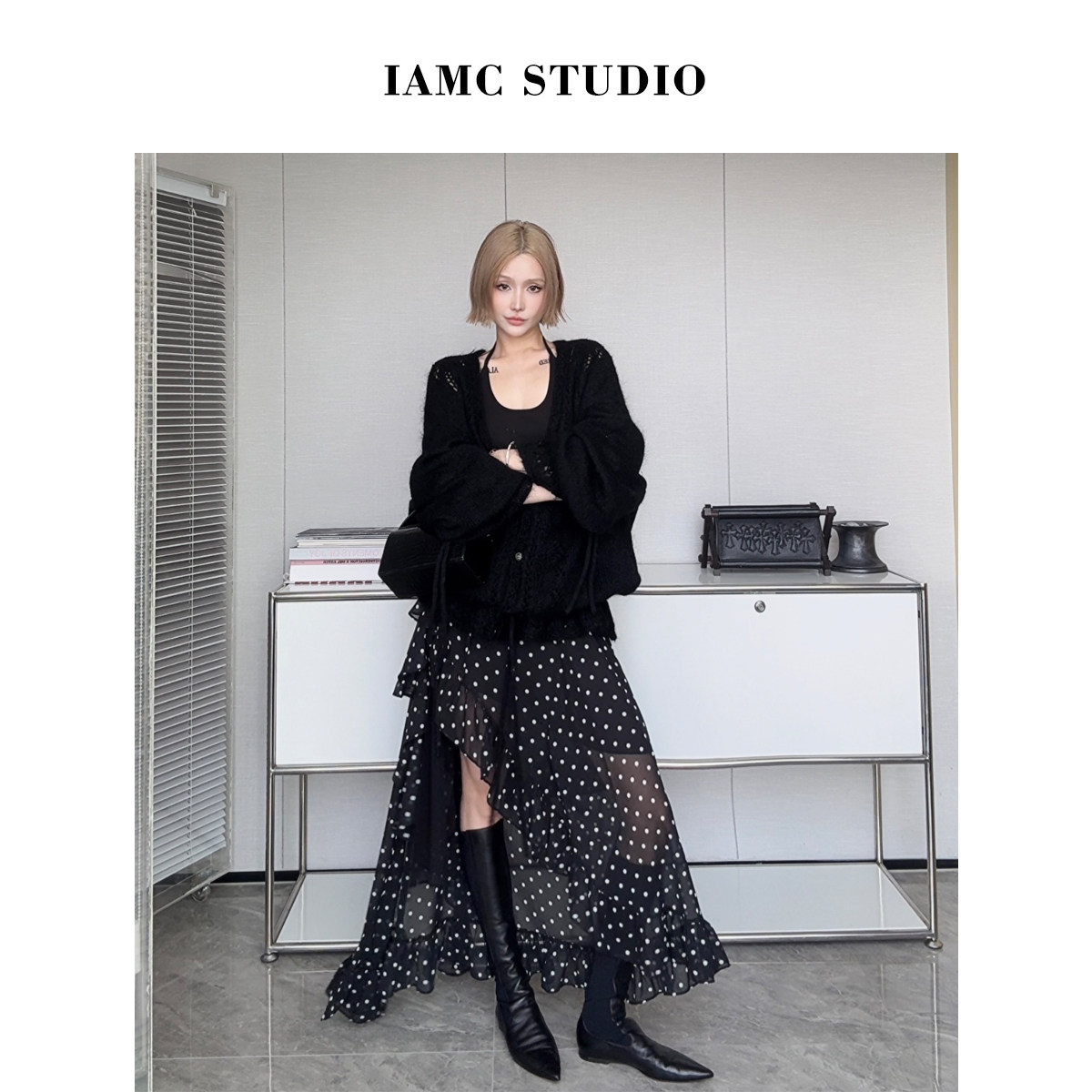 IAMCPLUS 2026SS 波点不规则半裙