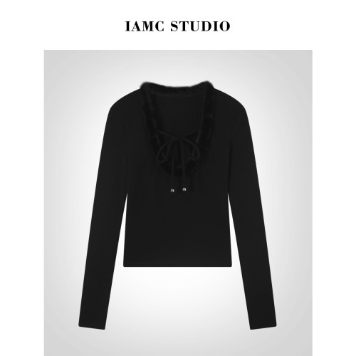 IAMCPLUS 2025AW 毛毛绑带上衣