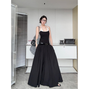 IAMCPLUS 2025假两件挂脖伞状连衣裙