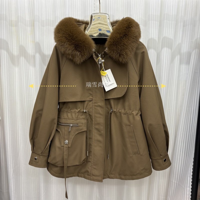 狐狸毛领水貂内胆皮草派克服万人迷女士韩版抗风保暖活里活面外套