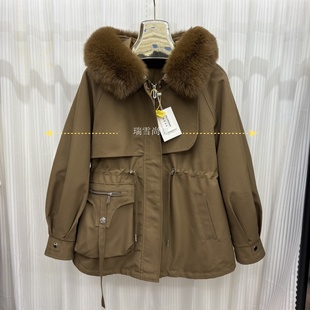 狐狸毛领水貂内胆皮草派克服万人迷女士韩版抗风保暖活里活面外套