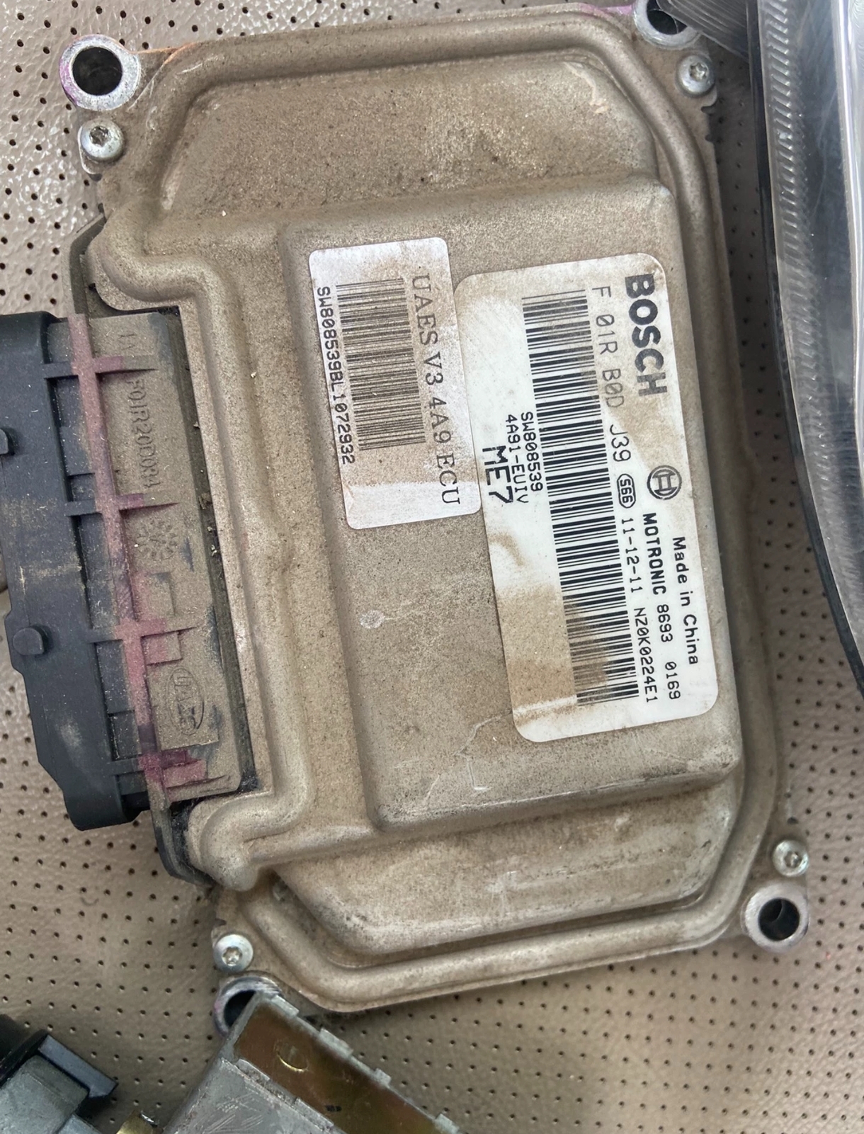 适配东南菱悦V3发动机电脑板F01R00DJ39 SW808539 4A91-EUIV编程