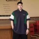 男装 男胖子加肥加大宽松休闲半袖 夏季 polo衫 撞色拼接短袖 潮牌大码