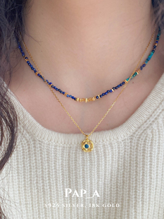 PAP_A·青金shi碎银项链 | 中古风 | 链长38+6cm