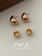 PAPA·大小金豆豆耳钉 s925银镀18k金 简约百搭