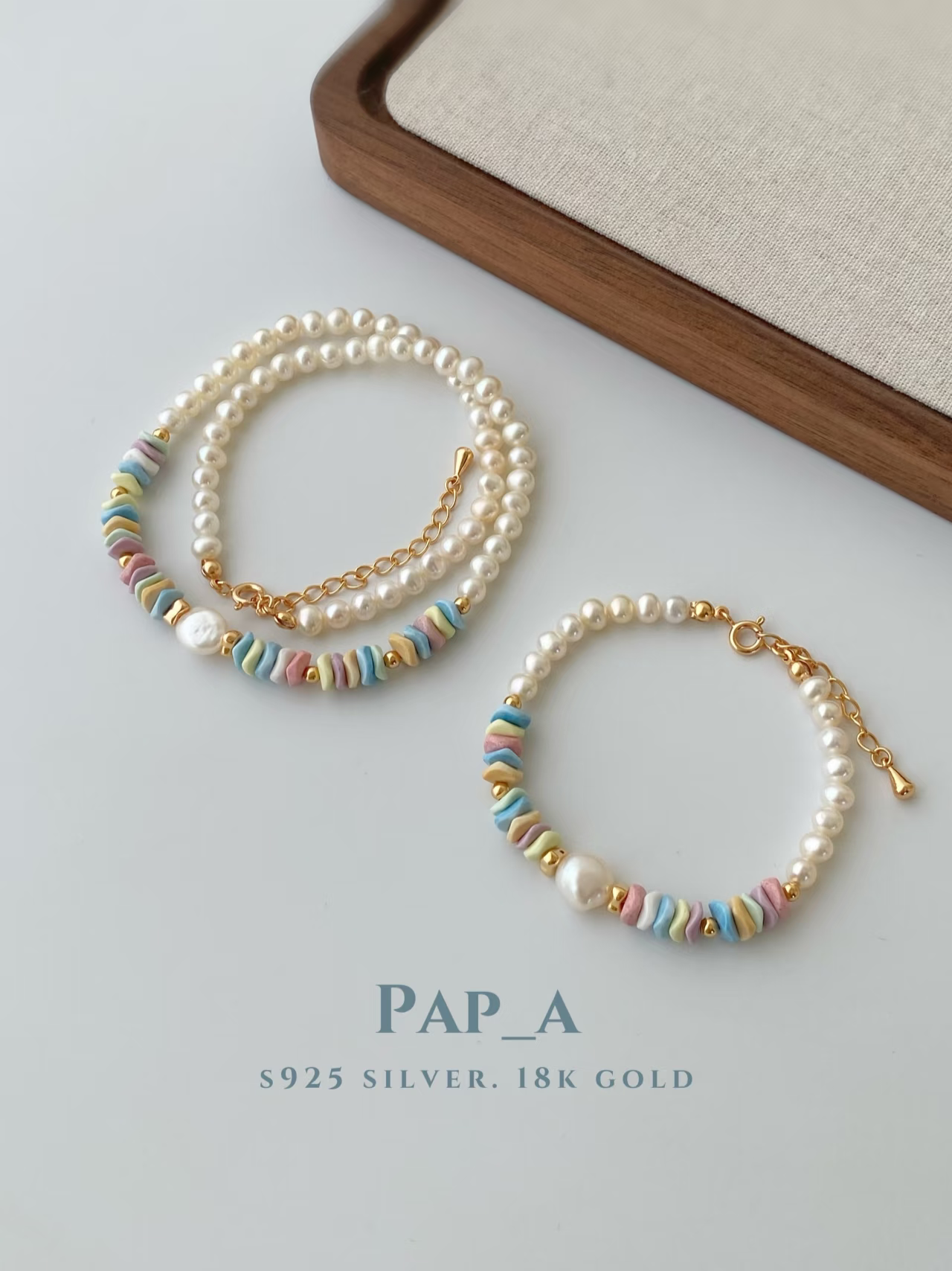 pap_a·阿拉善彩色多巴胺夏日清凉串珠手链项链