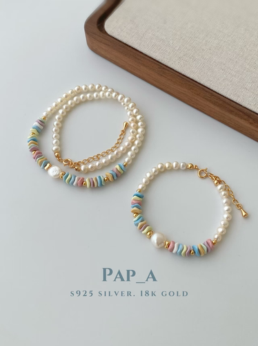 pap_a·阿拉善彩色多巴胺夏日清凉串珠手链项链