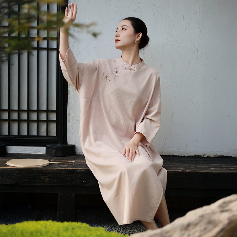 新中式女装2025春季新款复古连衣裙