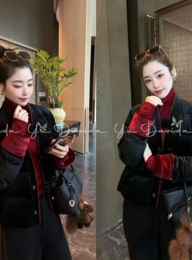 【V领丝绒】高端丝绒保暖战袍三星鹅绒服外套汉服C桂88688