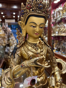 尼泊尔精工工艺紫铜鎏金50cm金刚萨埵铜像