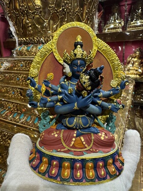 台湾工艺精工铜彩绘密集金刚铜像15CM