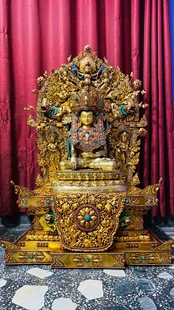 尼泊尔释迦族手工艺佛像紫铜鎏金觉悟佛145cm