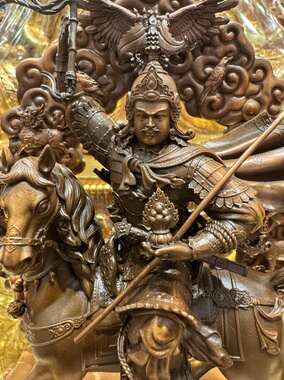 台湾工艺紫铜格萨尔王随身摆件5寸