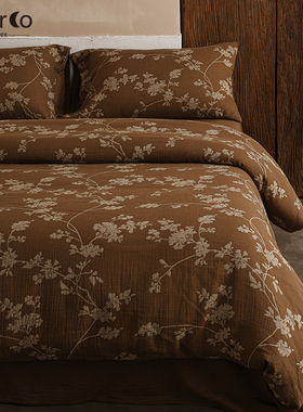 Morco全棉纯棉色织提花四件套床单床上用品2025新款简约高级感