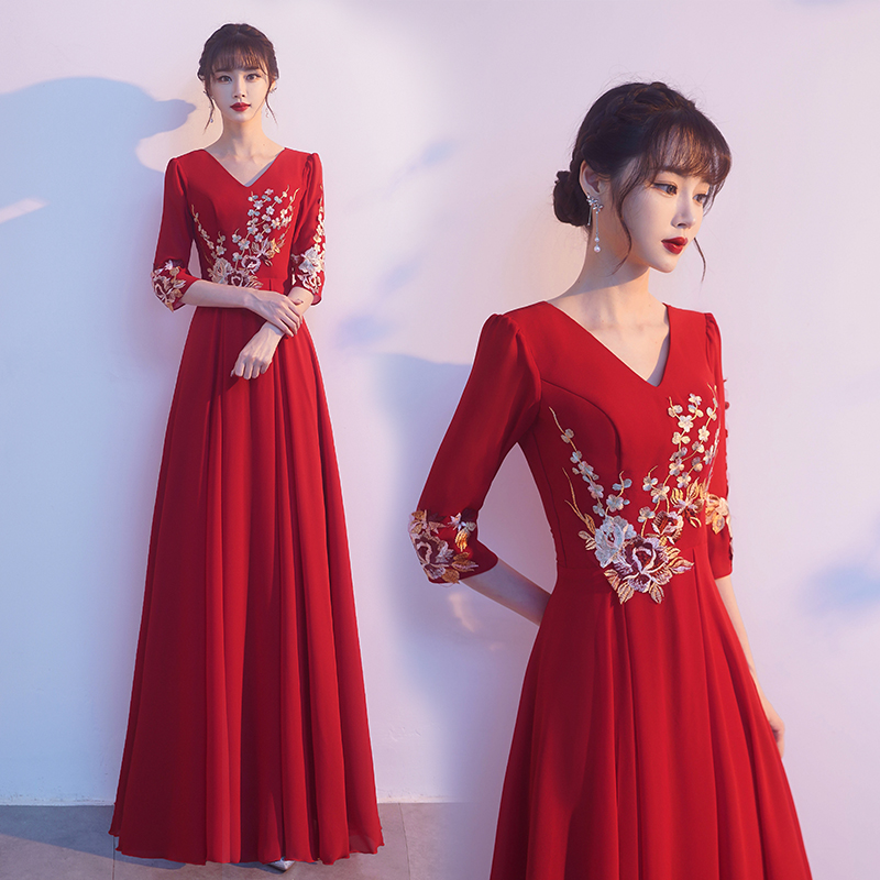 大合唱演出服修身女长裙