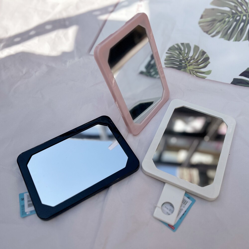 现货包邮日本daiso大创三用途便携台式小方镜子手持化妆镜补妆镜