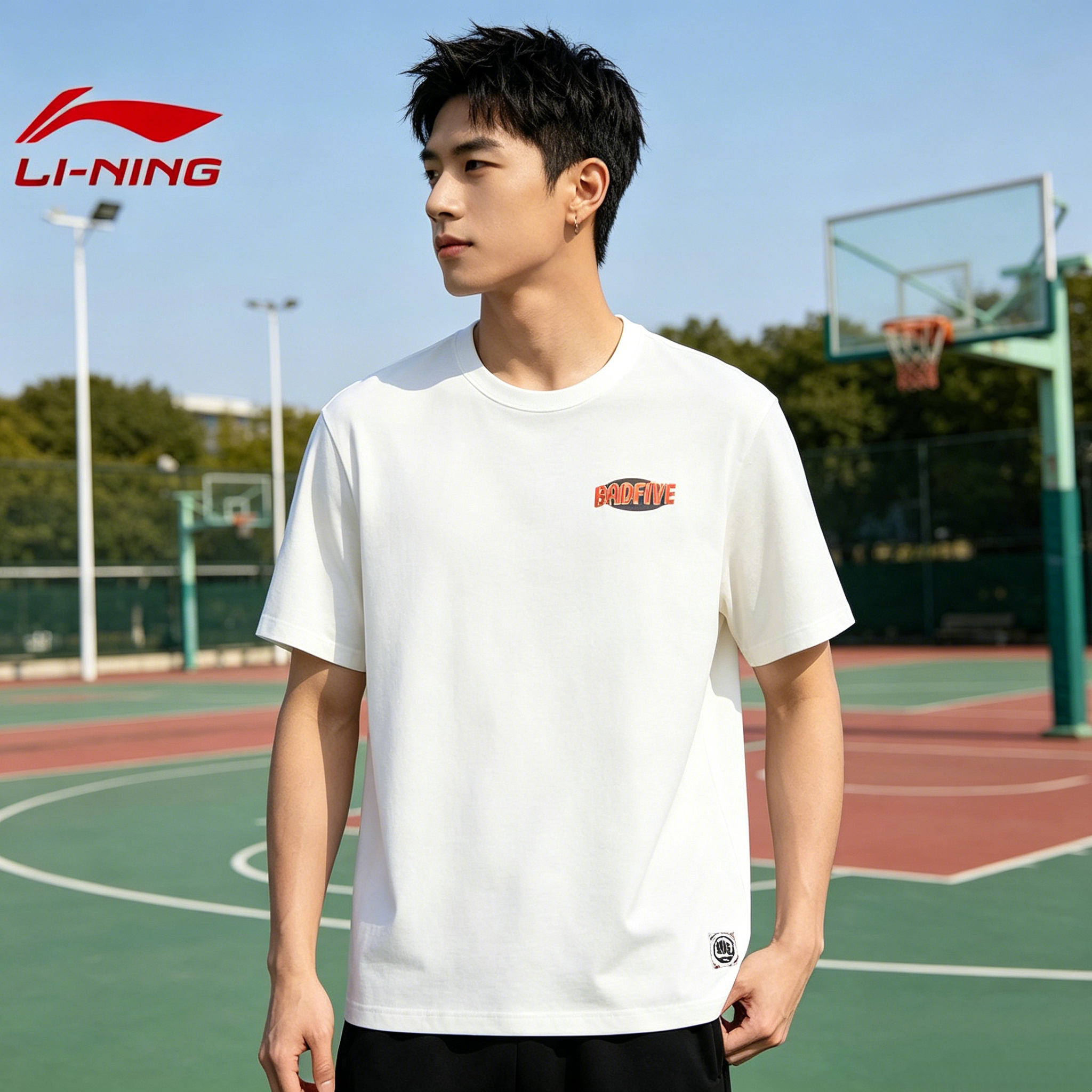 2026夏季新款李宁反伍短袖男子复古时尚休闲运动透气上衣AHSU149
