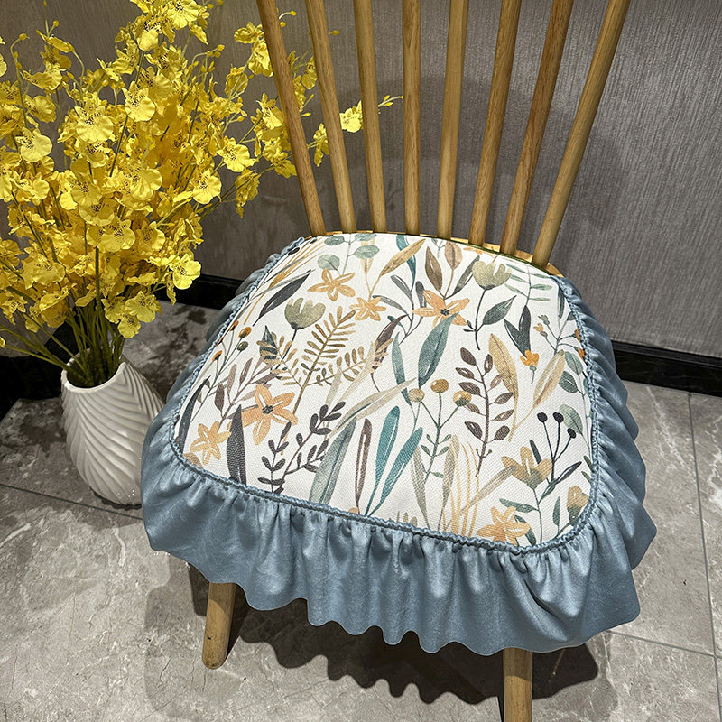 法式轻奢餐椅垫北欧ins风高级感田园风荷叶边客厅椅子坐垫套,居家布艺,椅垫,淘宝优惠券,粉丝福利购,淘宝优惠卷