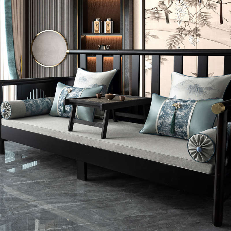 沙发垫靠背罗汉床中式五件套垫四季飘窗古典客厅布艺实木家具坐垫