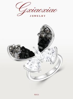 高级感气质蝴蝶开口戒指