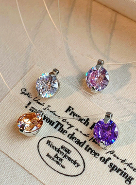 隐形鱼线项链锆石单钻无痕锁骨链