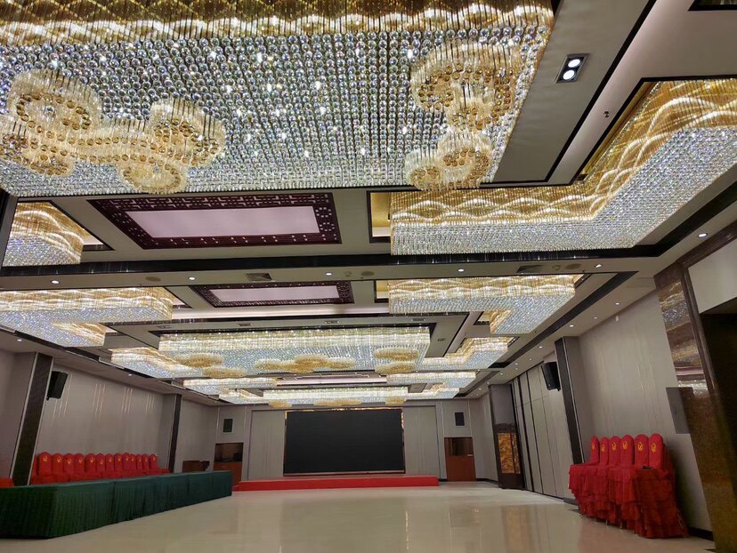 酒店大堂祥云水晶吊灯别墅客厅KTV过道会所非标工程led灯具定制做图片