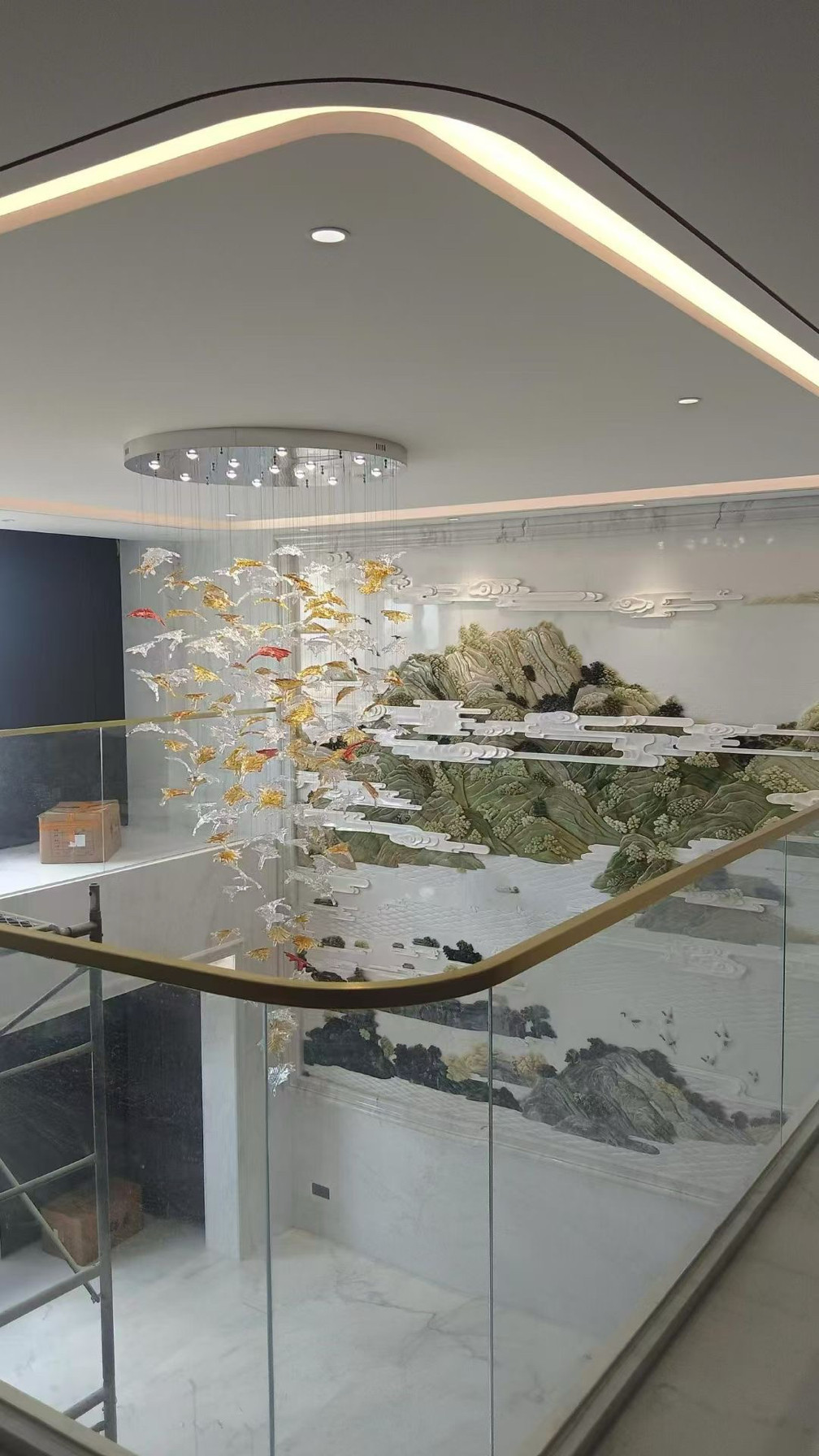 非标工程灯具酒店大堂会所别墅区艺术彩绿色吸顶灯工程灯具图片