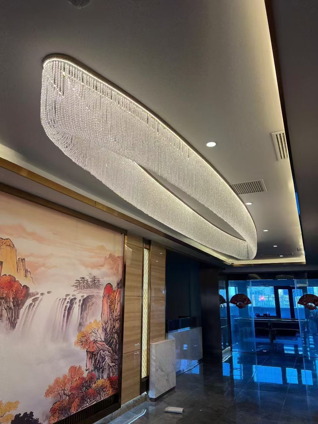 灯具酒店大堂会所别墅区艺术彩绿色吸顶灯定制工程灯具图片