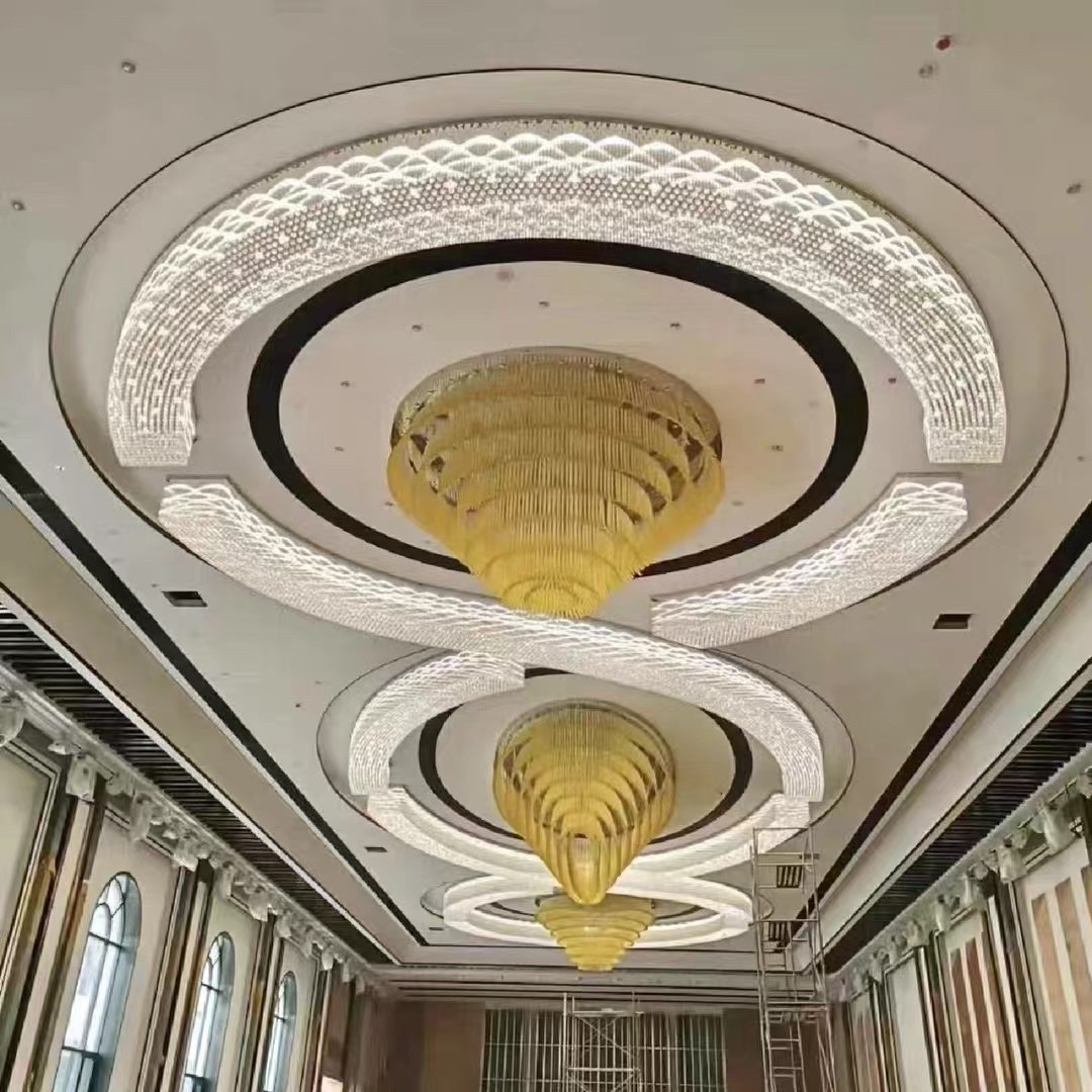 168灯具酒店大堂会所别墅区艺术彩绿色吸顶灯定制工程灯具图片