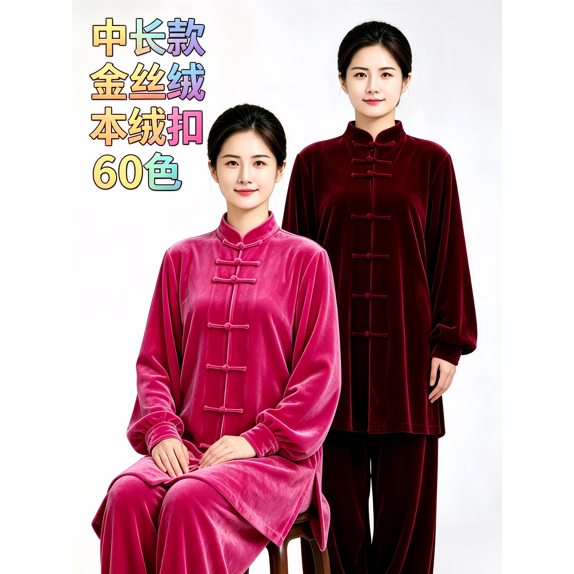 太极2026新款金丝绒武术服男