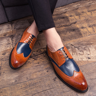 Big Size Men Leather Brogue Footwear Formal Dress Shoes 男鞋