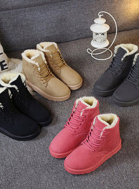 women winter boots ladies flat shoes plus size 40 雪地靴女靴