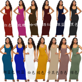 2018 summer dress elegant women ladies sleeveless long dress