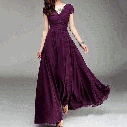 V领礼服ladies sexy party evening dresses women long dress