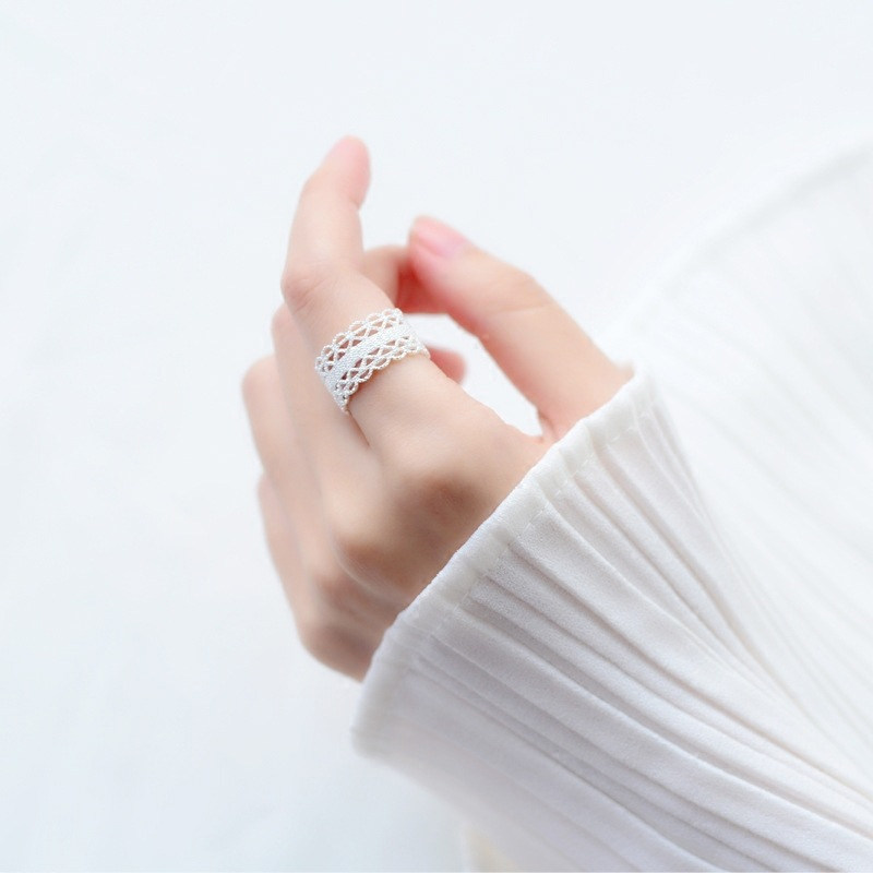 S925银情侣戒指女日韩简约镂空对戒个性抖音网红开口可调节指环|ruв категории Украшения,ювелирные изделия, кольцо/кольцо - от Buy2taobao.com для оказания профессиональной услуги покупки агента Taobao