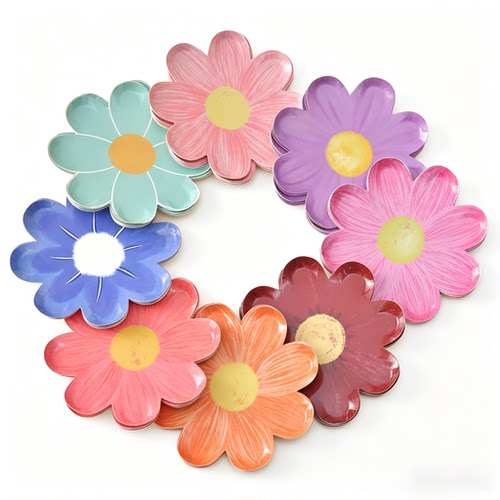 花朵形状纸盘生日婚礼派对一次性餐具Flower Shaped Paper Plates