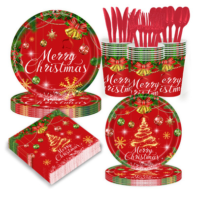 圣诞节派对用品一次性纸盘 Christmas Party Supplies Tableware