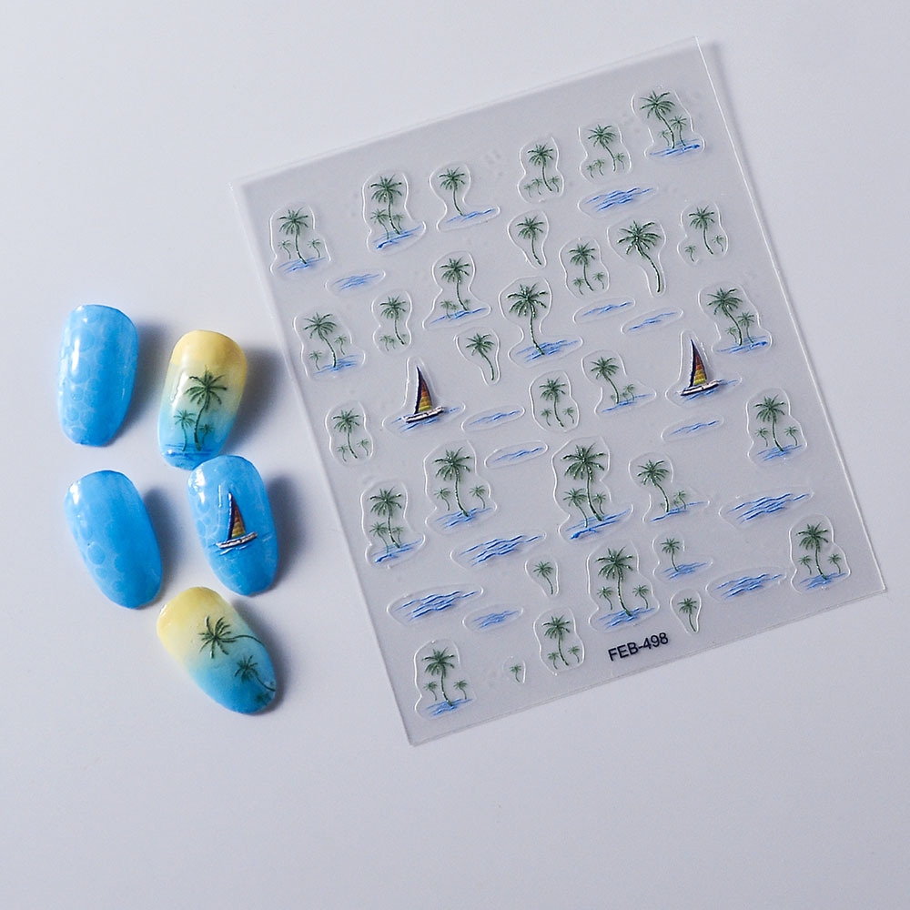 棕榈树浮雕美甲贴纸指甲饰品手帐贴 Palm Tree 5D Nail Stickers