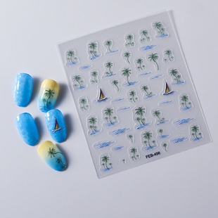棕榈树浮雕美甲贴纸指甲饰品手帐贴 Palm Tree 5D Nail Stickers