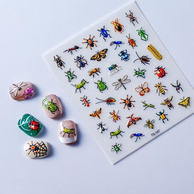 昆虫美甲贴纸指甲饰品 Insects Dragonfly 5D Nail Art Stickers