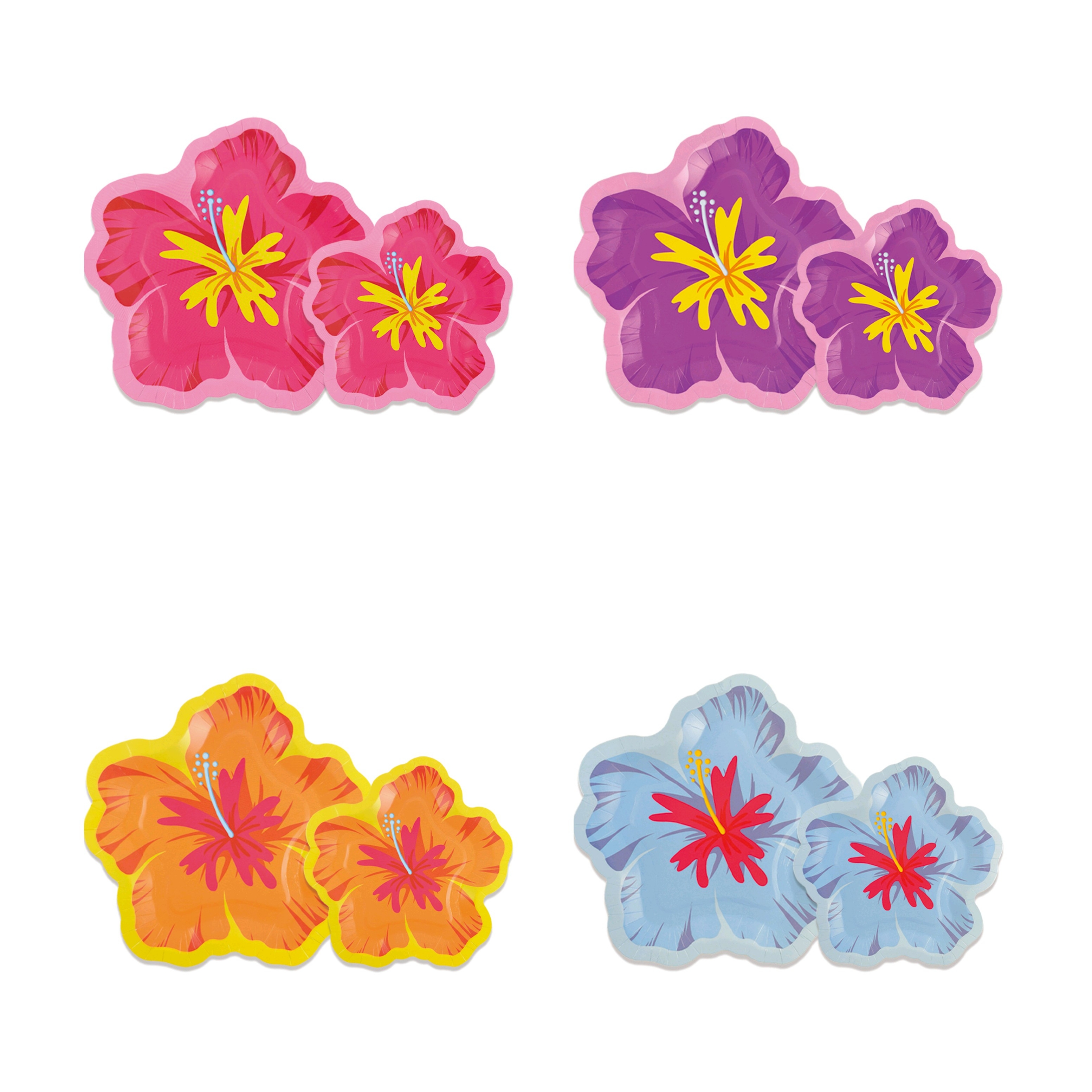 花朵形状一次性纸盘派对节日装饰餐具 10PCs Flower Paper Plates